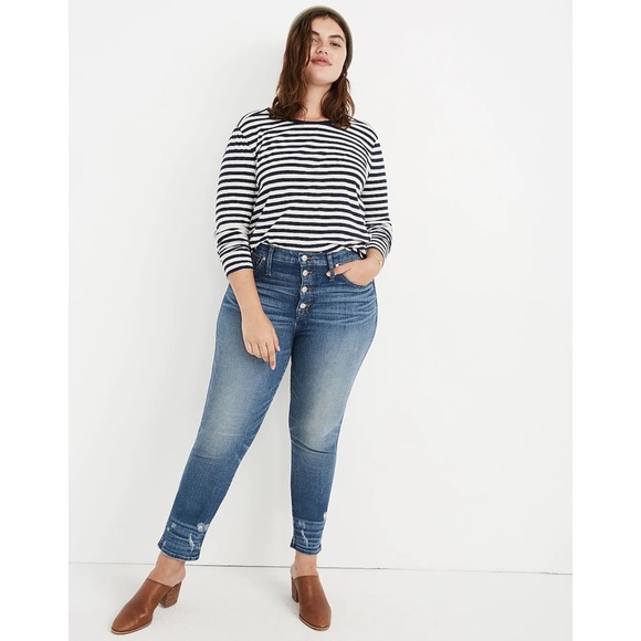 Madewell • Slim Straight Jeans: Distressed Button-Front Edition - Picture 2 of 10